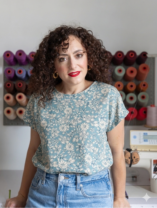 Blusa Serena, azzurro fiorellini