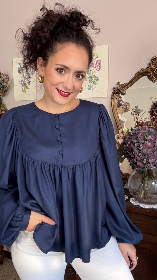 Blusa Laila, blu notte d'autunno