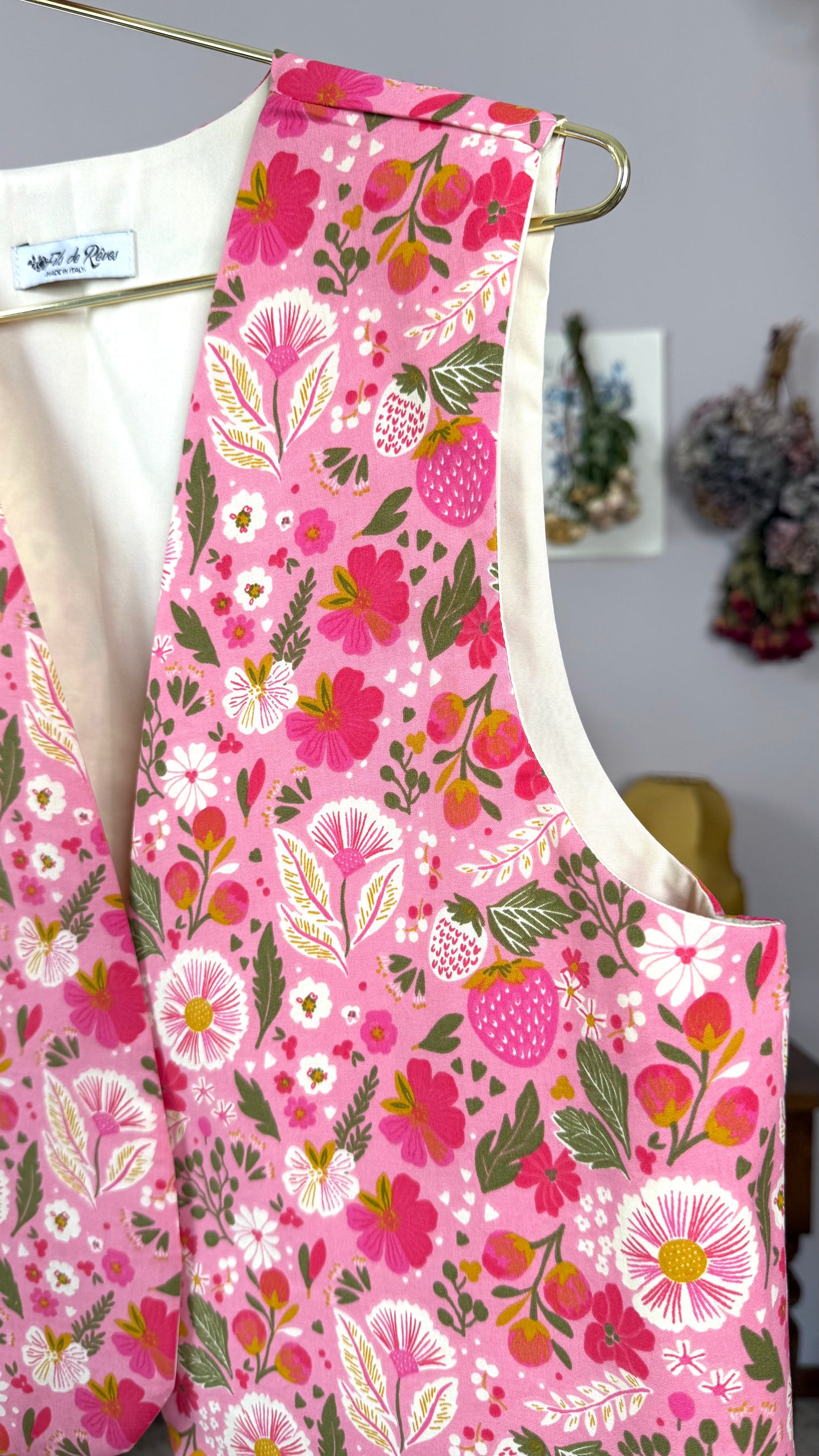 Gilet Iris, fragole rosa