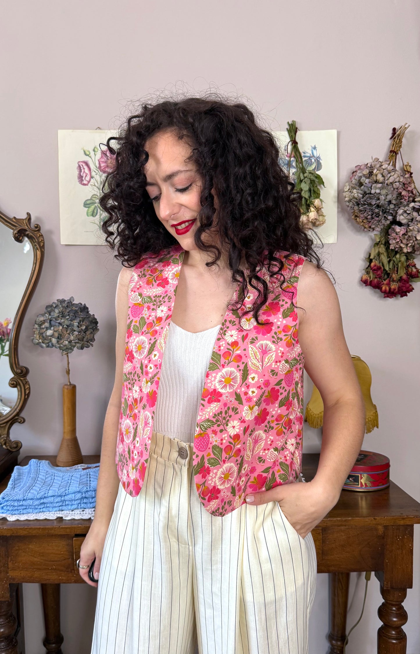 Gilet Iris, fragole rosa