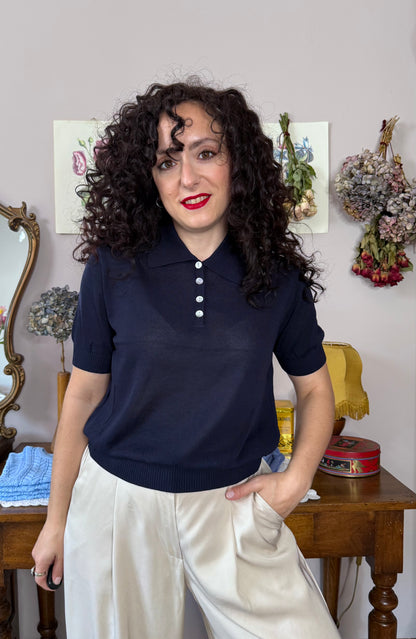 Polo in maglia, blu