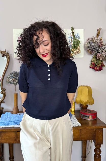 Polo in maglia, blu