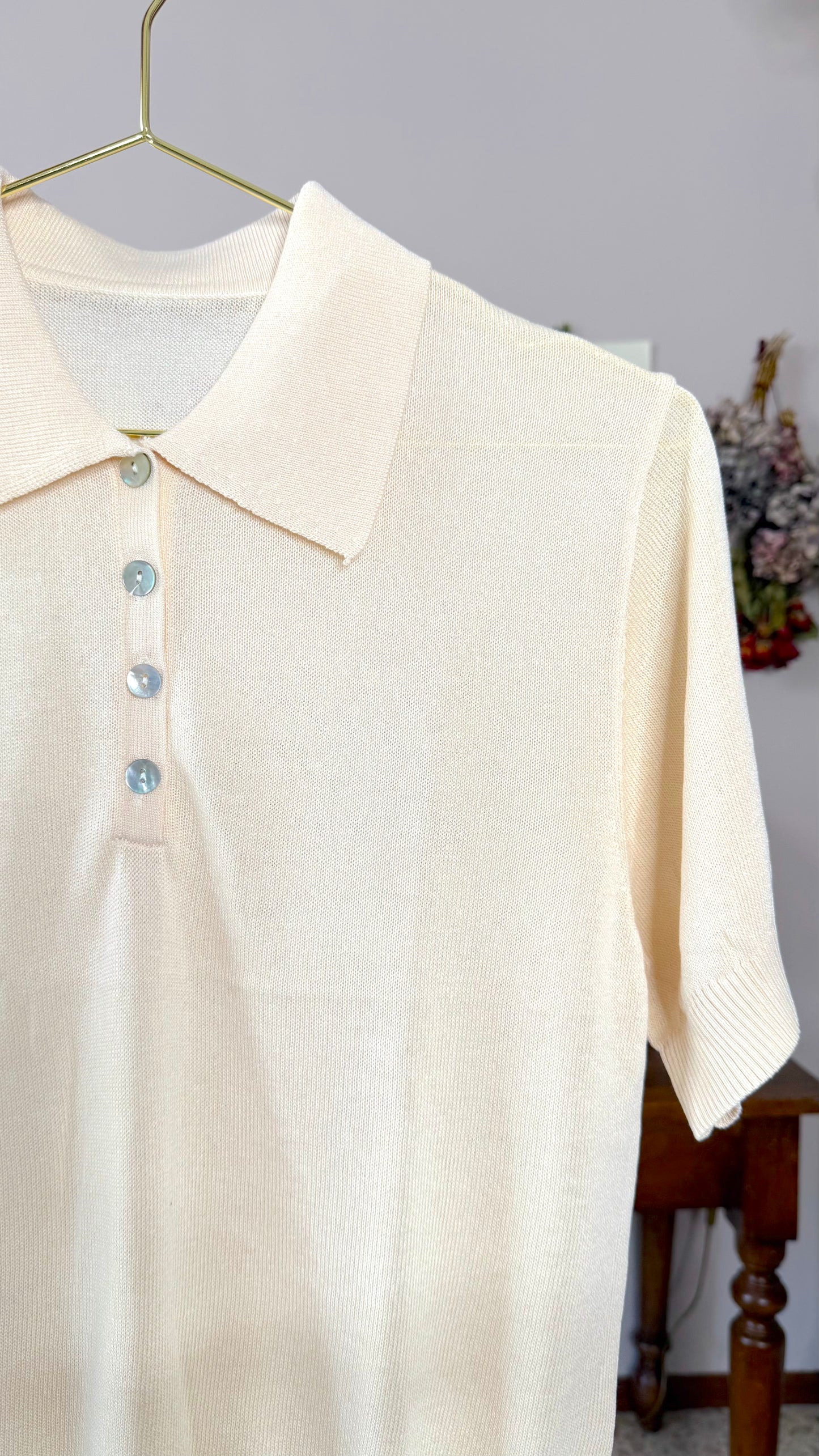 Polo in maglia, burro