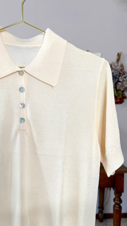 Polo in maglia, burro