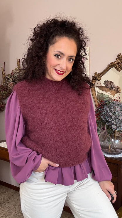 Blusa Laila, fiore di malva