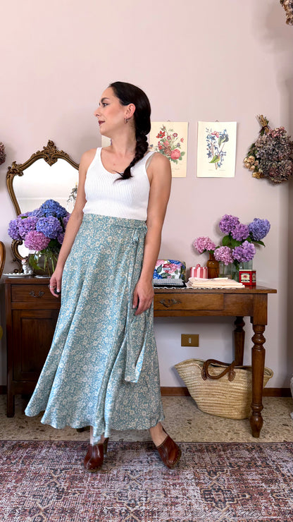 Gonna Ines, azzurro fiorellini