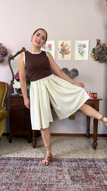 Gonna-Pantalone Morena, gessato burro