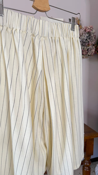 Gonna-Pantalone Morena, gessato burro