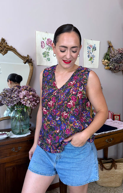 Canotta Lea, fiori multicolor