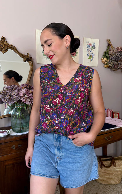 Canotta Lea, fiori multicolor