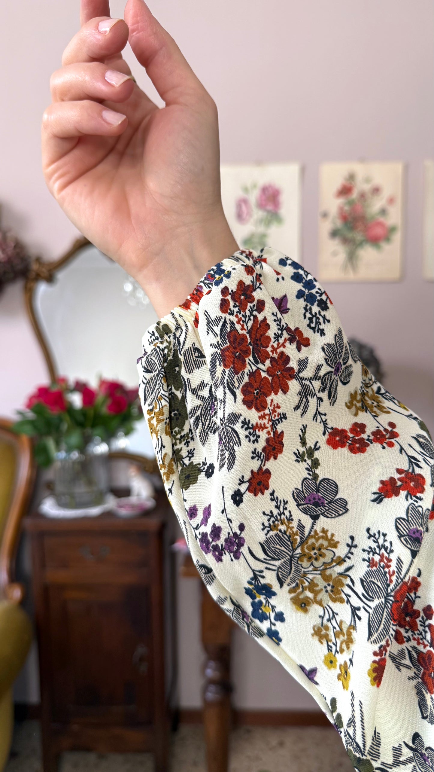 Camicia Julie, burro micro fiori
