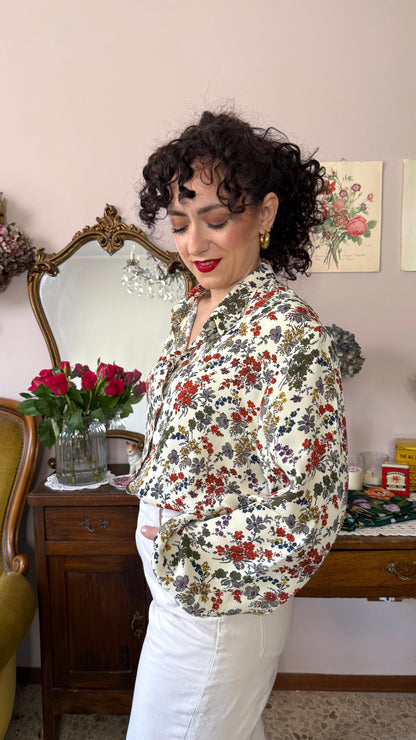 Camicia Julie, burro micro fiori