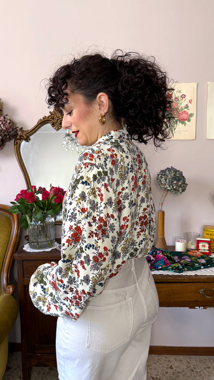 Camicia Julie, burro micro fiori