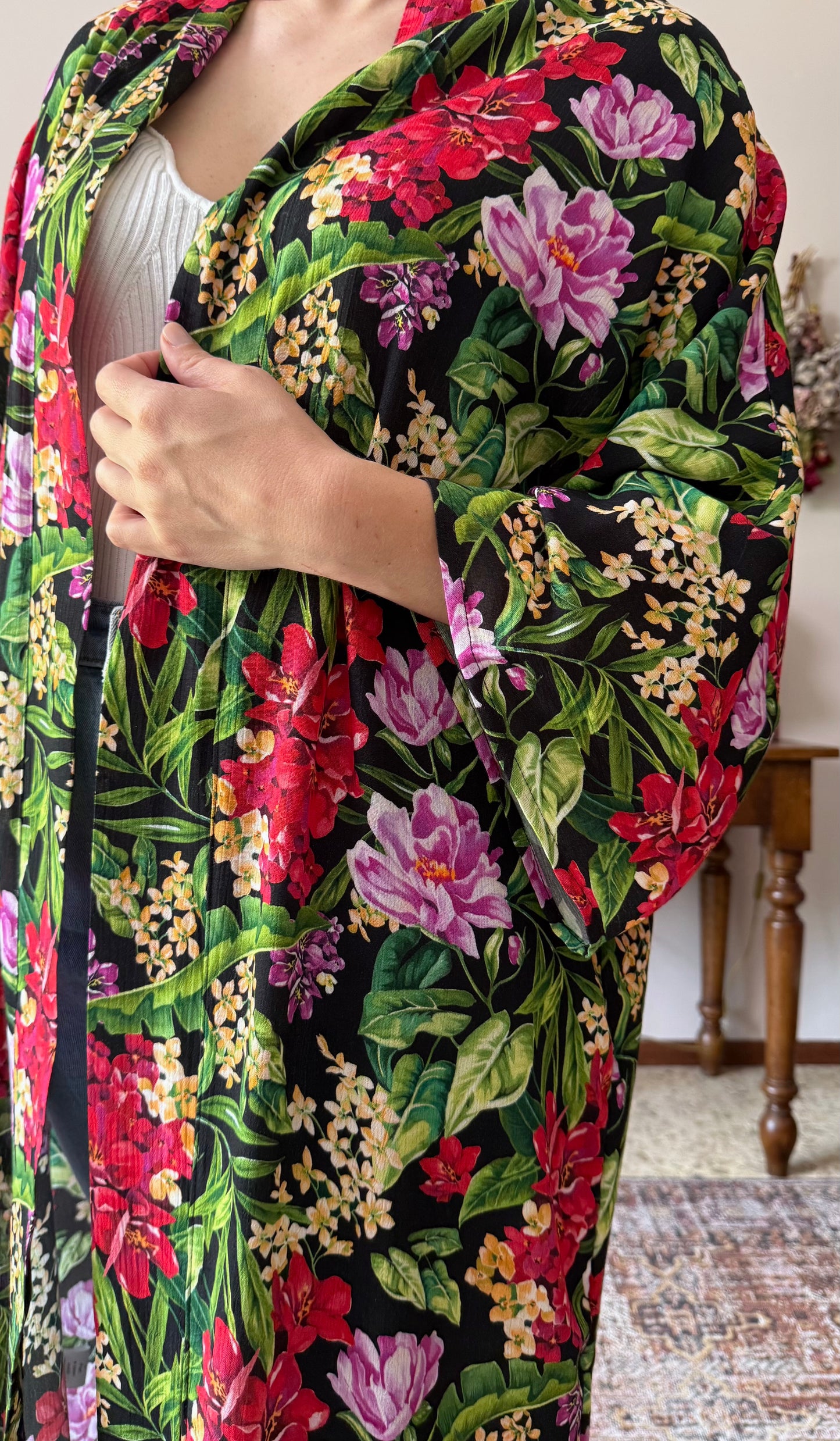 Kimono, midnight garden