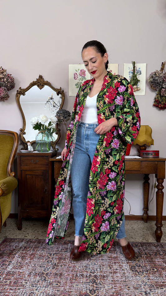 Kimono, midnight garden