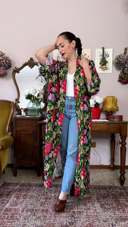Kimono, midnight garden